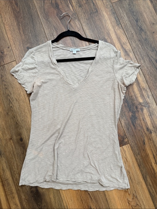 James Perse Tops - A49 James Perse Beige Short Sleeve V-Neck Tee